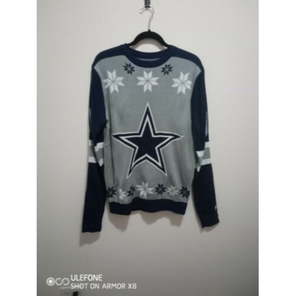 NFL Team Apparel Dallas Cowboys Jersey Christmas Ugly Sweater Women Small